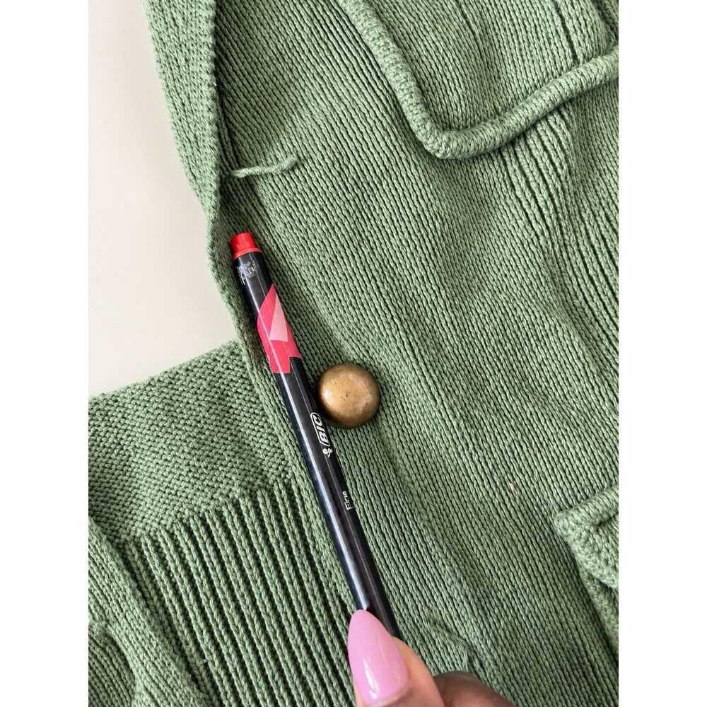 Mossimo Green Knit Jacket Cardigan Women’s M 4 Pocket Button Front